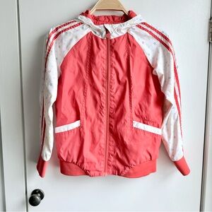Balabala Kids Coral & White Star Printed Windbreaker Jacket - Size 10/12